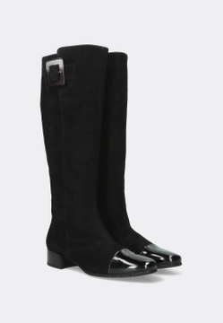 SKÓRZANE KOZAKI DAMSKIE BRUNATE 38619