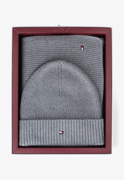 KOMPLET MĘSKI CZAPKA I SZLIK Z DOMIESZKĄ KASZMIRU TOMMY HILFIGER AM0AM13807C