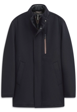 WEŁNIANA KURTKA MĘSKA Z PIKOWANĄ WSTAWKĄ BUGATTI 874328 81063