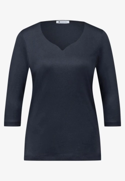 T-SHIRT DAMSKI Z DEKOLTEM W KSZTAŁCIE SERCA STREET ONE 1 QR324527