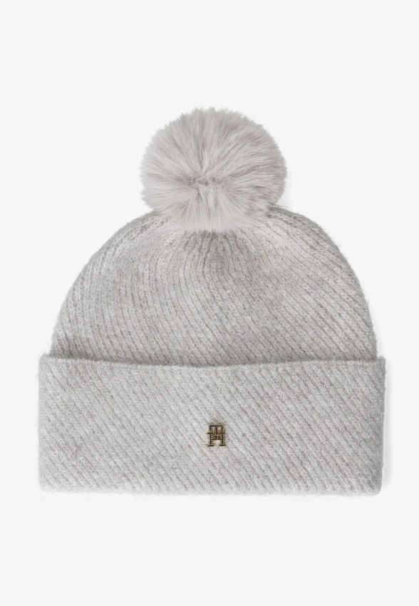 CZAPKA DAMSKA Z WYMIENNYM POMPONEM Z DOMIESZKĄ WEŁNY I ALPAKI TOMMY HILFIGER AW0AW17992