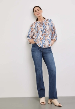 LNIANA BLUZKA DAMSKA Z MARSZCZONYM DEKOLTEM GERRY WEBER 260064-66229