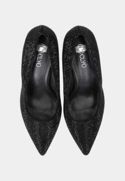 SZPILKI DAMSKIE OZDOBIONE CZARNYMI CYRKONIAMI CLYO FD23W D1D