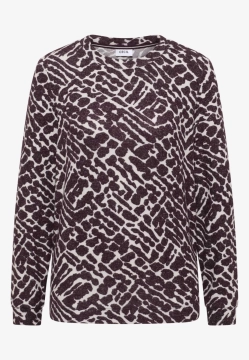 SWETER DAMSKI Z GRAFICZNYM NADRUKIEM Z MIESZAKI WISKOZY CECIL 4 324148