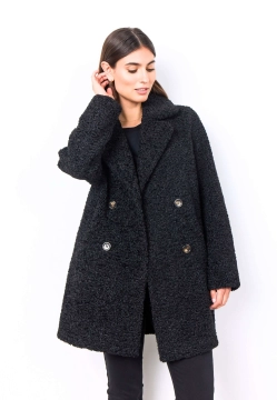 KRÓTKI PŁASZCZ DAMSKI TYPU BOUCLA SOYACONCEPT 40216