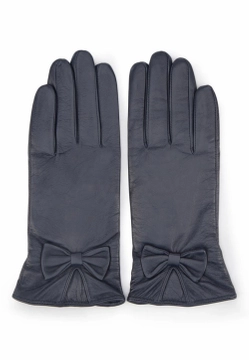 DAMSKIE RĘKAWICZKI SKÓRZANE Z KOKARDKĄ WITTCHEN 39-6-550-GC-S