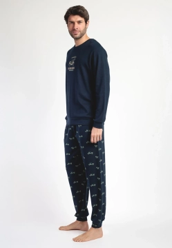 BAWEŁNIANA PIŻAMA MĘSKA Z DŁUGIM RĘKAWEM ADMAS 63751