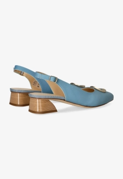 SKÓRZANE CZÓŁENKA DAMSKIE Z ODKRYTĄ PIĘTĄ BRUNATE 31253