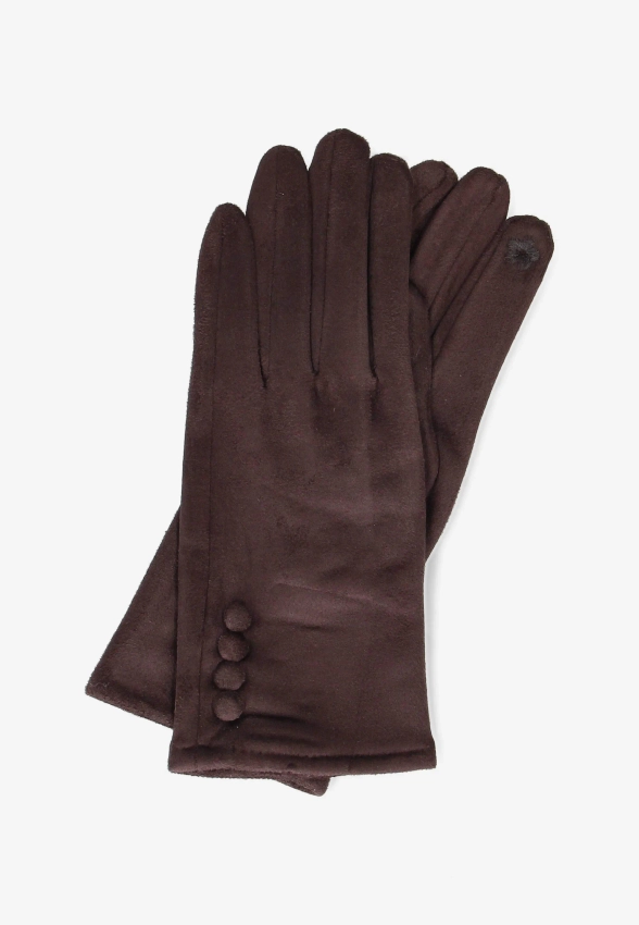 RĘKAWICZKI DAMSKIE Z WISKOZY Z OZDOBNYMI GUZIKAMI YINH1303