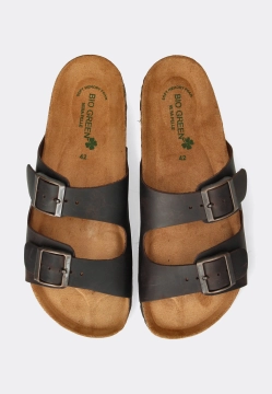 KLAPKI MĘSKIE SKÓRZANE BIO GREEN 12572 M PT601