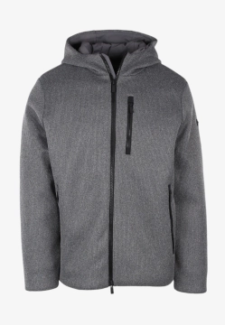 DZIANINOWA KURTKA MĘSKA Z KAPTUREM ZAPINANA NA ZAMEK UNITY BURBER