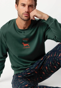 BAWEŁNIANA PIŻAMA MĘSKA Z DŁUGIM RĘKAWEM ADMAS 63760