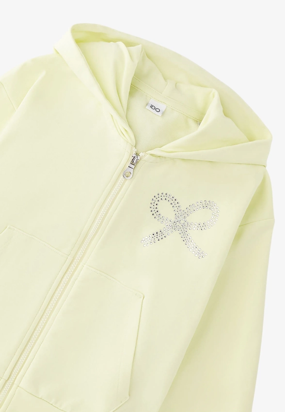 BLUZA DZIEWCZĘCA Z KAPTUREM ZAPINANA NA ZAMEK I DO 4 G349 00