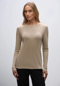 T-SHIRT DAMSKI Z DŁUGIM RĘKAWEM Z BŁYSZCZĄCĄ NITKĄ Z WISKOZY STREET ONE 5 323838