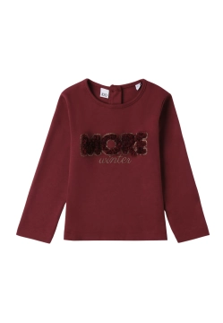 T-SHIRT DZIEWCZĘCY Z DŁUGIM RĘKAWEM I DO 4 F735