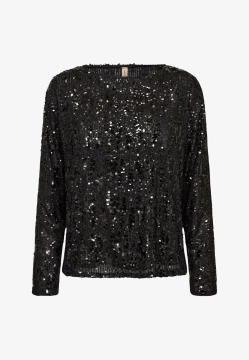 BLUZKA DAMSKA Z DŁUGIM RĘKAWEM OZDOBIONA CEKINAMI SOYACONCEPT 27322