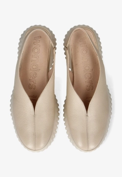 SKÓRZANE SANDAŁY DAMSKIE Z ZABUDOWANYM PRZODEM DAMSKIE WONDERS A-4411