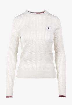 SWETER DAMSKI Z WARKOCZOWYM SPLOTEM BEVERLY HILLS POLO CLUB M537390