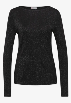T-SHIRT DAMSKI Z DŁUGIM RĘKAWEM Z BŁYSZCZĄCĄ NITKĄ Z WISKOZY STREET ONE 5 323838