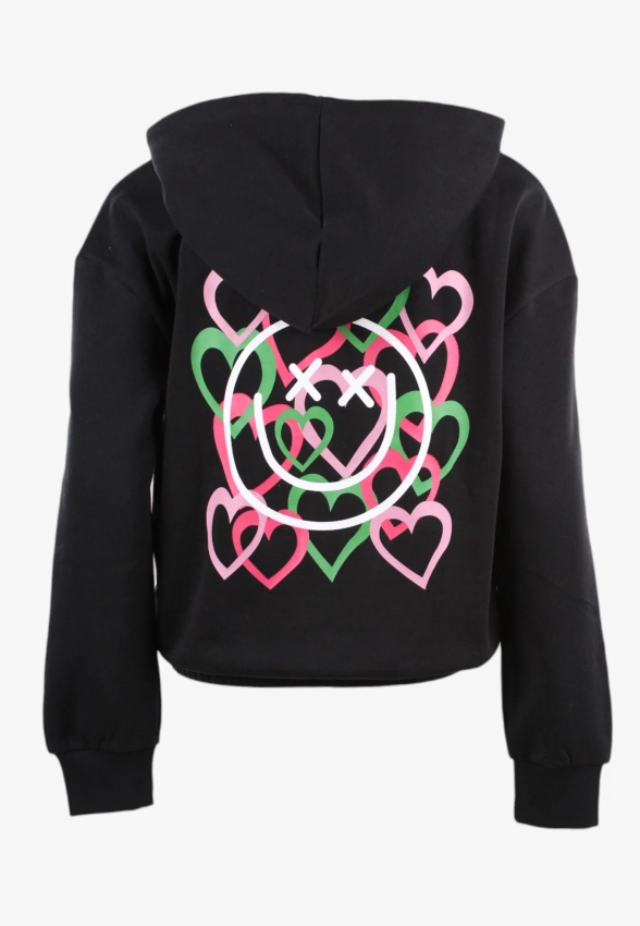 BLUZA DZIEWCZĘCA Z KAPTUREM I NADRUKIEM NA PLECACH ONLY 1535805