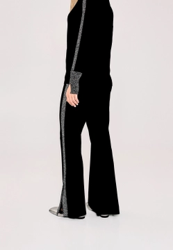 SPODNIE-DZWONY DAMSKIE Z BŁYSZCZĄCYM LAMPASEM ANCORA EBRO