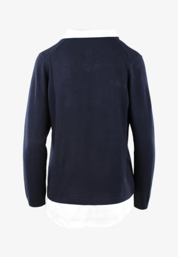 SWETER DAMSKI Z KOSZULOWĄ WSTAWKĄ EKS W1001