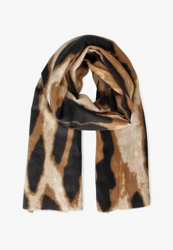 SZAL DAMSKI Z WISKOZY WZÓR ZEBRA K-1902