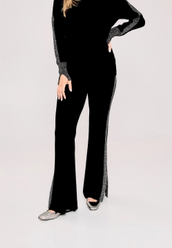 SPODNIE-DZWONY DAMSKIE Z BŁYSZCZĄCYM LAMPASEM ANCORA EBRO