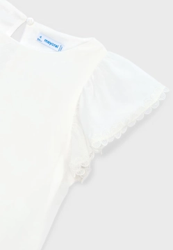 BLUZKA DZIEWCZĘCA Z OZODOBNYM RĘKAWEM MAYORAL 3195