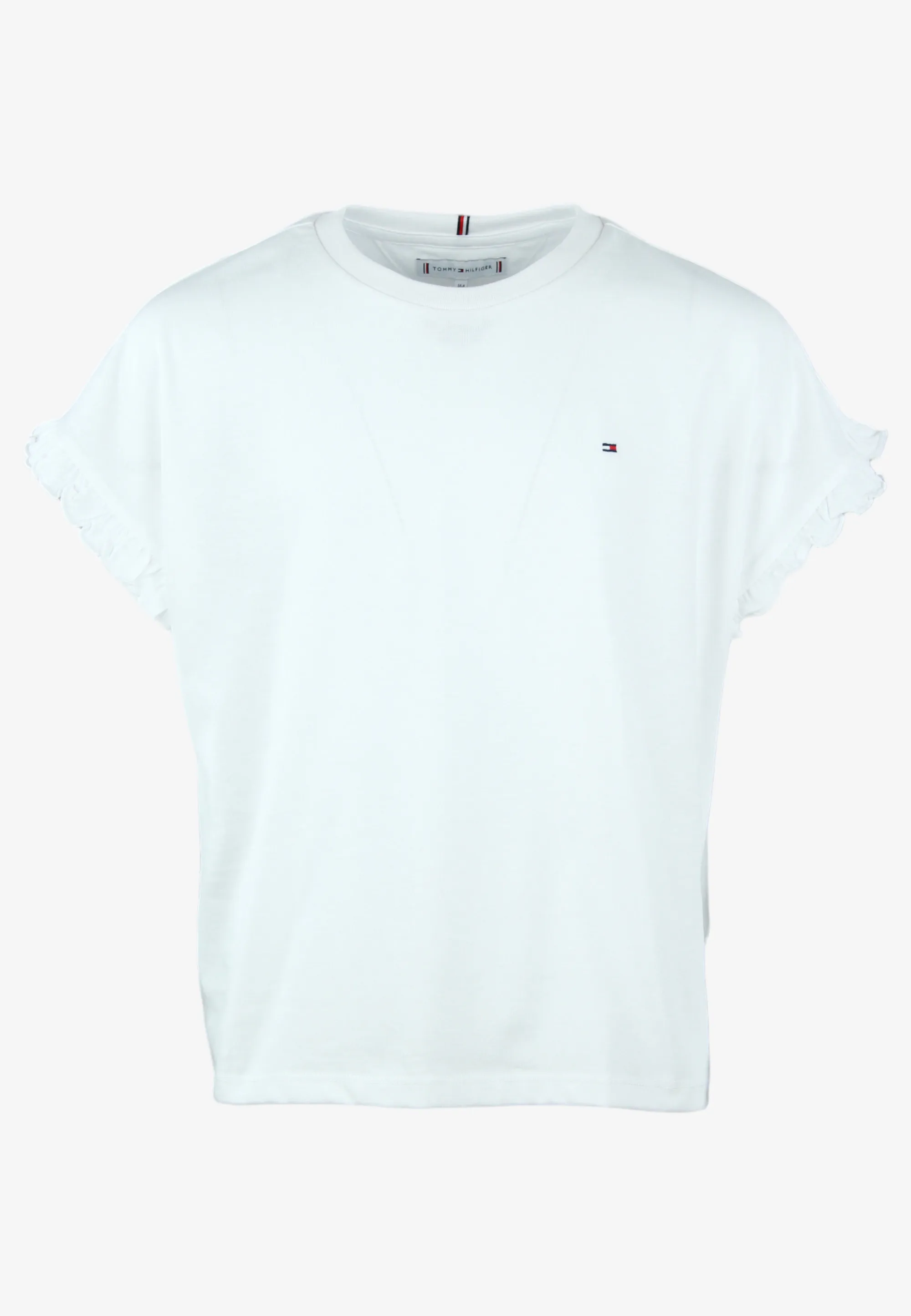 T-SHIRT DZIEWCZĘCY Z FALBANKOWYM RĘKAWEM TOMMY HILFIGER KG0KG08970