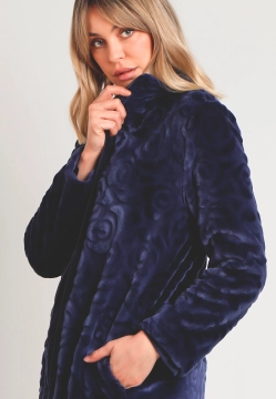 DŁUGI POLAROWY SZLAFROK DAMSKI ZAPINANY NA ZAMEK ADMAS 67165