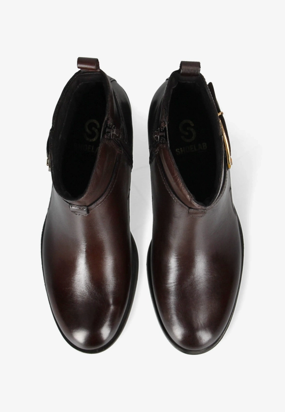 SKÓRZANE BOTKI DAMSKIE NA PŁASKIM OBCASIE DAMSKIE SHOELAB 5832