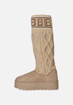 KOZAKI DAMSKIE NA PLATFORMIE Z DZIANINOWĄ CHOLEWKĄ LAURA BIAGIOTTI 9268