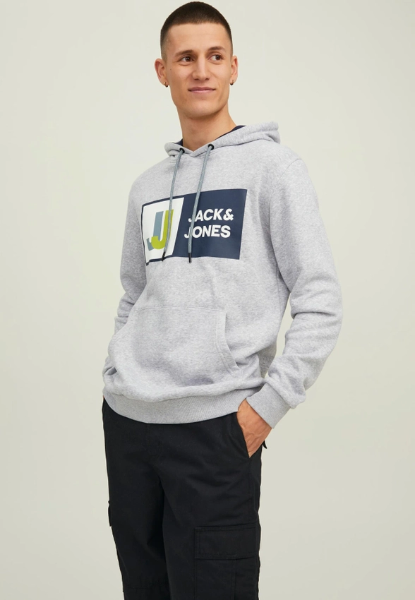 BLUZA Z KAPTUREM MĘSKA I NADRUKIEM JACK&JONES 12216327