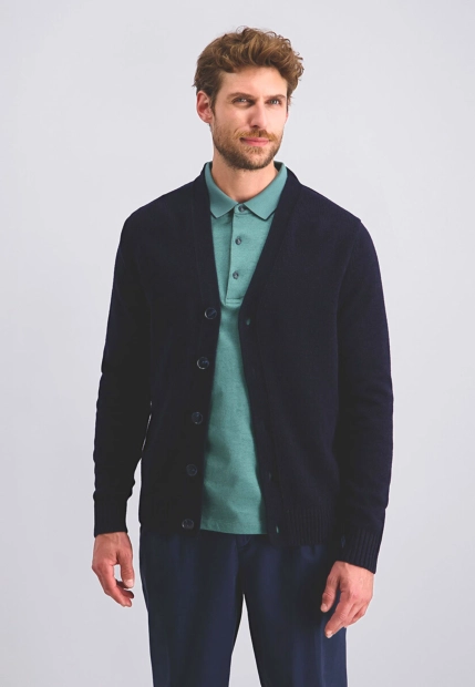 ROZPINANY SWETER MĘSKI Z DOMIESZKĄ WEŁNY PIERRE CARDIN C5 51608 5122