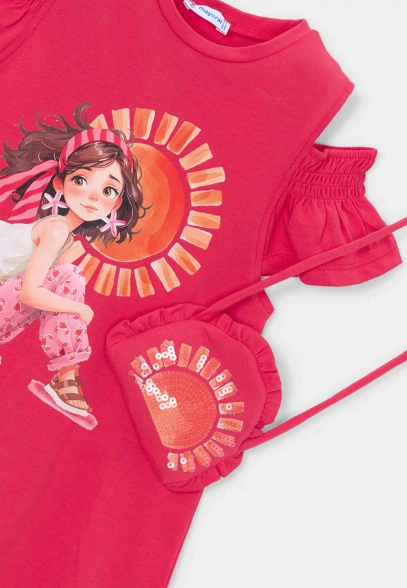 SUKIENKA DZIEWCZĘCA Z WYCIĘCIAMI I TOREBKĄ MAYORAL 3941