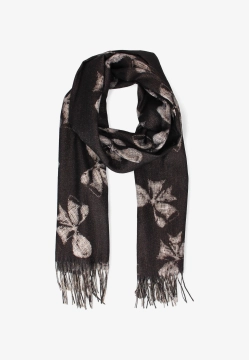 SZAL DAMSKI Z WISKOZY I WEŁNY FRĘDZLAMI YIND1651