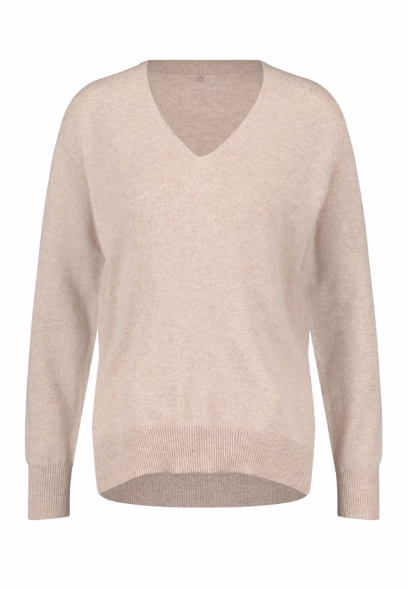 SWETER Z DEKOLTEM W SEREK Z WEŁNY Z DOMIESZKĄ KASZMIRU GERRY WEBER 770529-44709