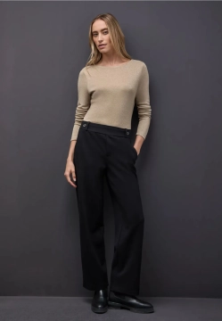 T-SHIRT DAMSKI Z DŁUGIM RĘKAWEM Z BŁYSZCZĄCĄ NITKĄ Z WISKOZY STREET ONE 5 323838