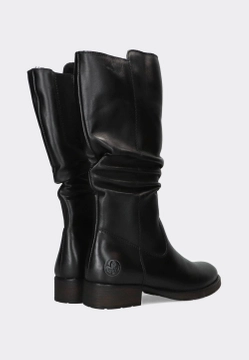 SKÓRZANE KOZAKI DAMSKIE NA PŁASKIM OBCASIE RIEKER Z9563-00