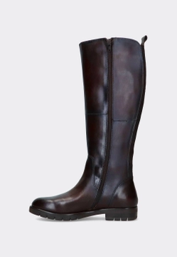 SKÓRZANE KOZAKI DAMSKIE NA PŁASKIM OBCASIE BAGATT D31AGU31 1500