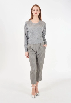 AŻUROWY SWETER DAMSKI YES ZEE M018 IQ00