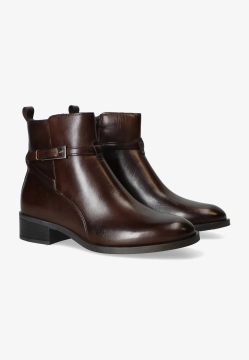 SKÓRZANE BOTKI DAMSKIE NA PŁASKIM OBCASIE DAMSKIE SHOELAB 5832