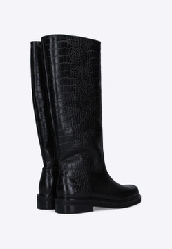 KOZAKI DAMSKIE SKÓRZANE Z WĘŻOWYM WZOREM VICTIM B-5021ES