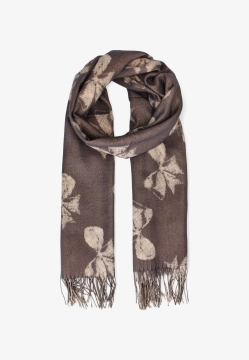 SZAL DAMSKI Z WISKOZY I WEŁNY FRĘDZLAMI YIND1651