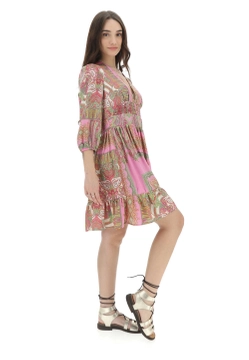 SATYNOWA SUKIENKA DAMSKA Z GŁĘBOKIM DEKOLTEM EKS EKS39