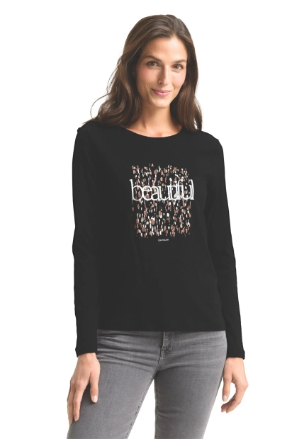 BAWEŁNIANY T-SHIRT DAMSKI Z DŁUGIM RĘKAWEM TOM TAILOR 1048951