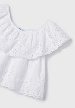 BLUZKA HISZPANKA Z HAFTOWANYM WZOREM DZIEWCZĘCA MAYORAL 3145