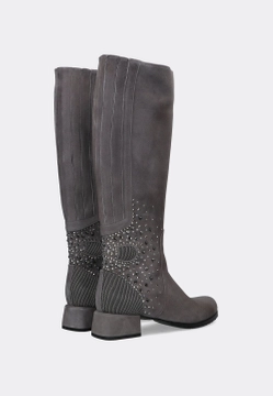 ZAMSZOWE KOZAKI DAMSKIE Z OZOBNĄ NA CHOLEWCE ACCADEMIA 6360