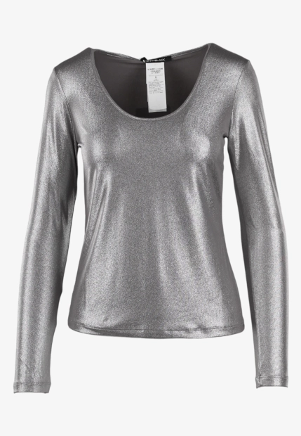 BŁYSZCZĄCA BLUZKA DAMSKA Z DŁUGIM RĘKAWEM PENNYBLACK ILARE